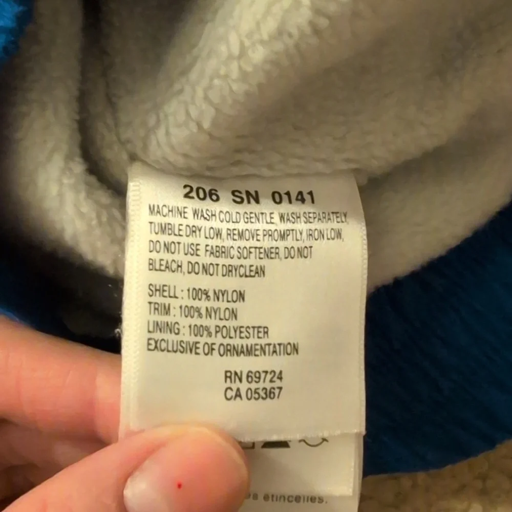 Columbia Vintage Looking Blue & Red Hooded Full Zip Winter Coat Size 12 Months